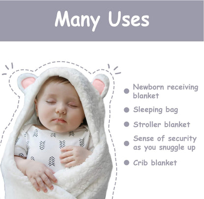 - Baby Swaddle Blanket, Cute Bear Organic Receiving Swaddling Wrap, Newborn Baby Girl Soft Plush Registry Gift (Pink 0-3)