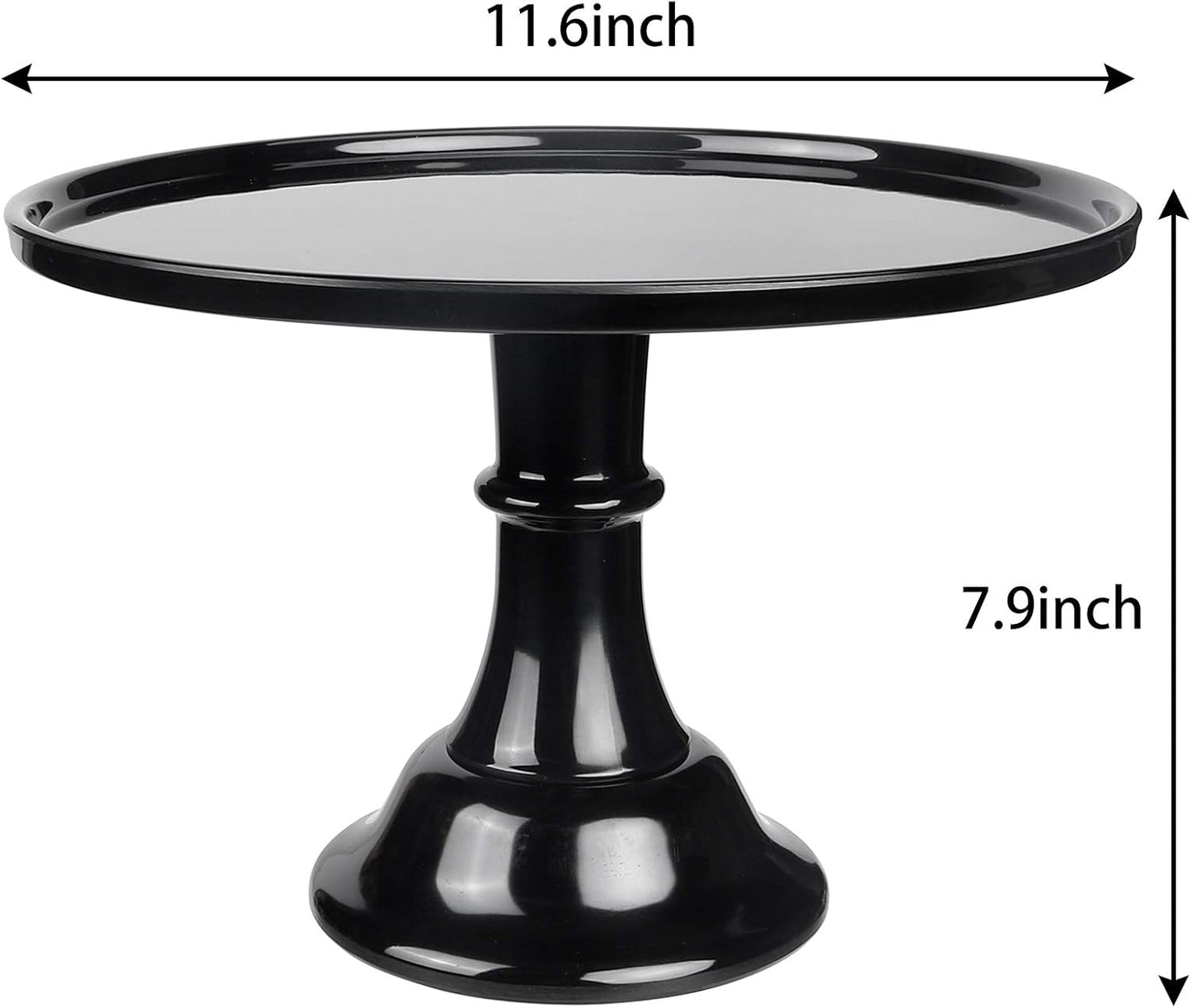 Round Cake Stand Black 11" Melamine Cake Display Stand Dessert Cupcake Display Tray for Holiday,Graduation,Wedding,Birthday,Party,Baby Shower,Anniversary,Ceremony,Christmas