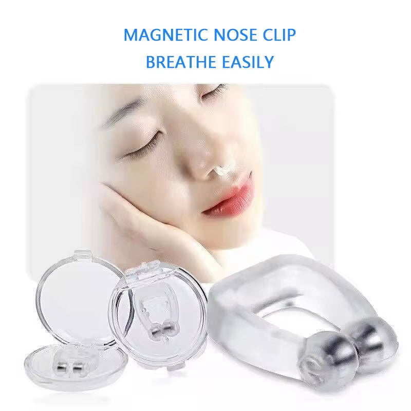 Anti Snore Stop Snoring Nose Clip Silicone Magnetic Sleep Tray Sleeping Aid Apnea Guard Night Device with Case Anti